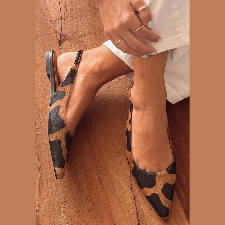 LEONORA | Eleganti Slingback a Punta con Stampa Animalier per uno Stile Unico