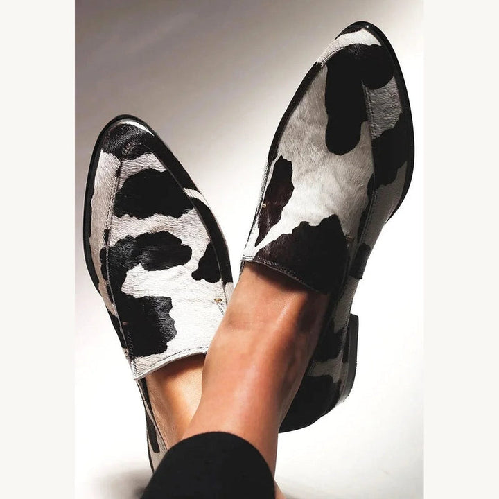 BENEDETTA | MOCASSINI STAMPA MUCCA