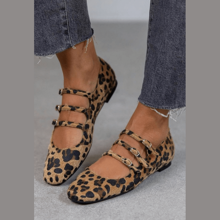 LEOPARDINA | Eleganti ballerine con cinturini a stampa animalier per uno stile irresistibile