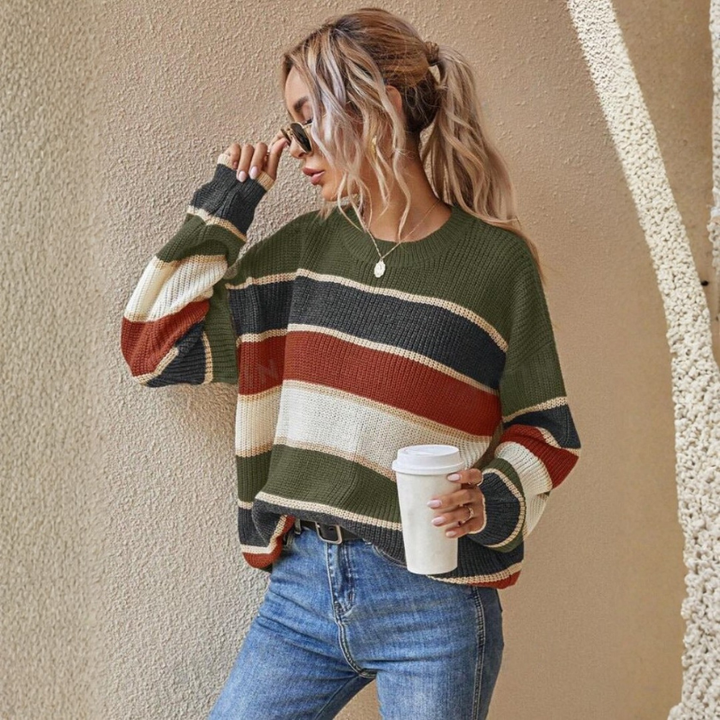 Maglione comodo a righe