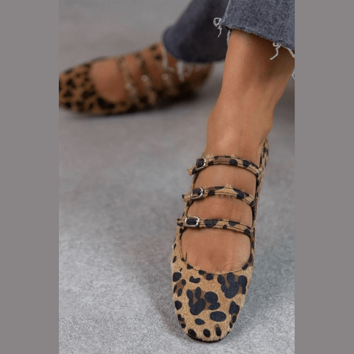 LEOPARDINA | Eleganti ballerine con cinturini a stampa animalier per uno stile irresistibile