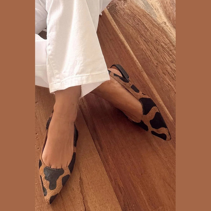 LEONORA | Eleganti Slingback a Punta con Stampa Animalier per uno Stile Unico