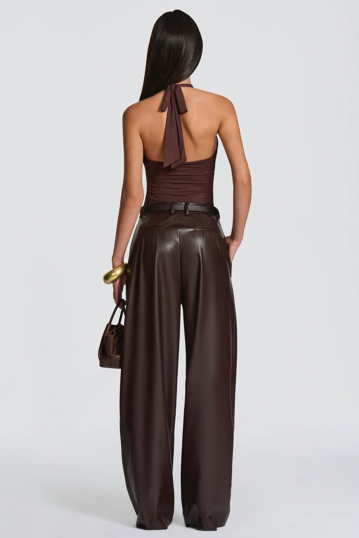 Pantaloni ANITA in eco-pelle a vita