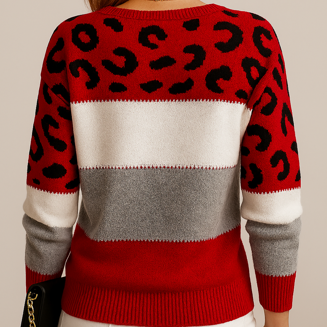 Charlene | Maglione Casual con Stampa Leopardata