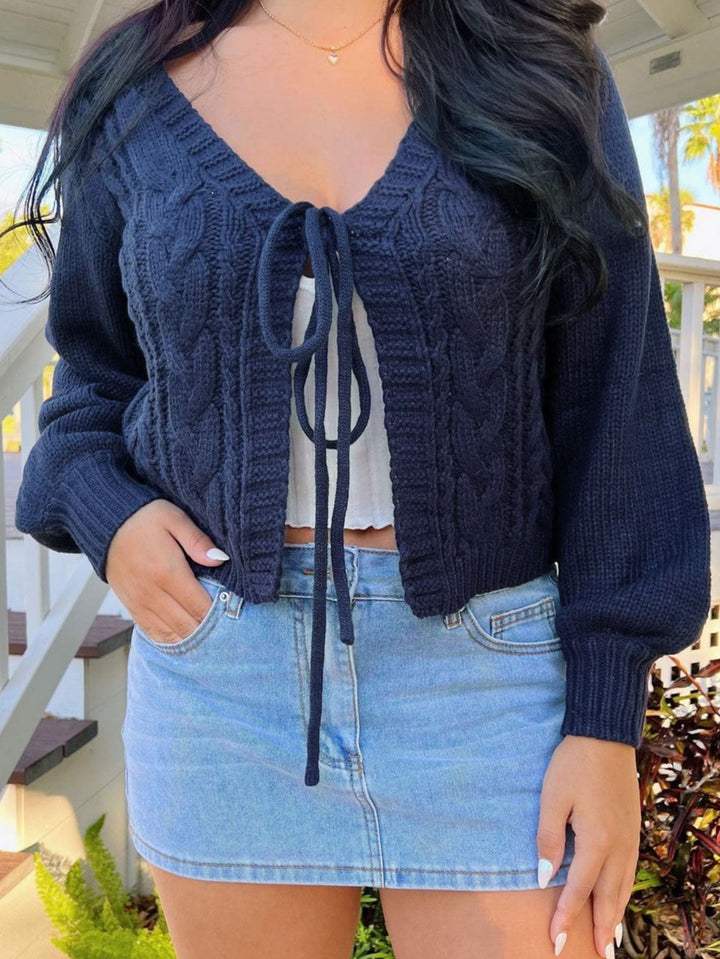 Cardigan corto con nodo