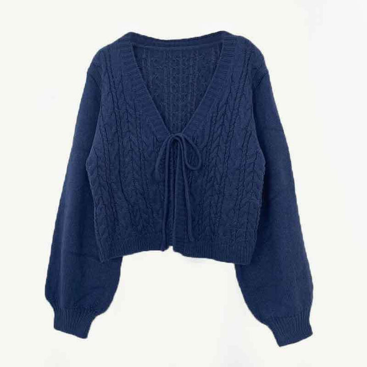 Cardigan corto con nodo