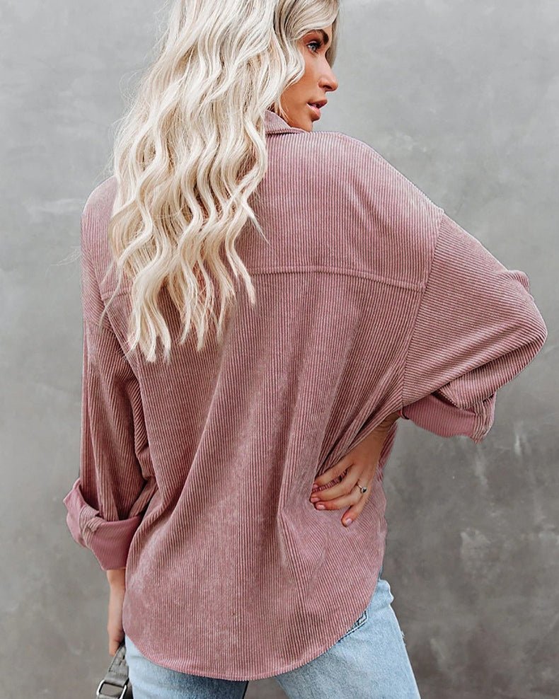 Camicia oversize in velluto a coste