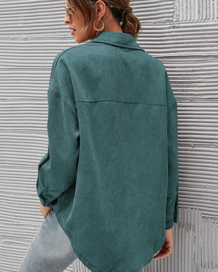 Camicia oversize in velluto a coste