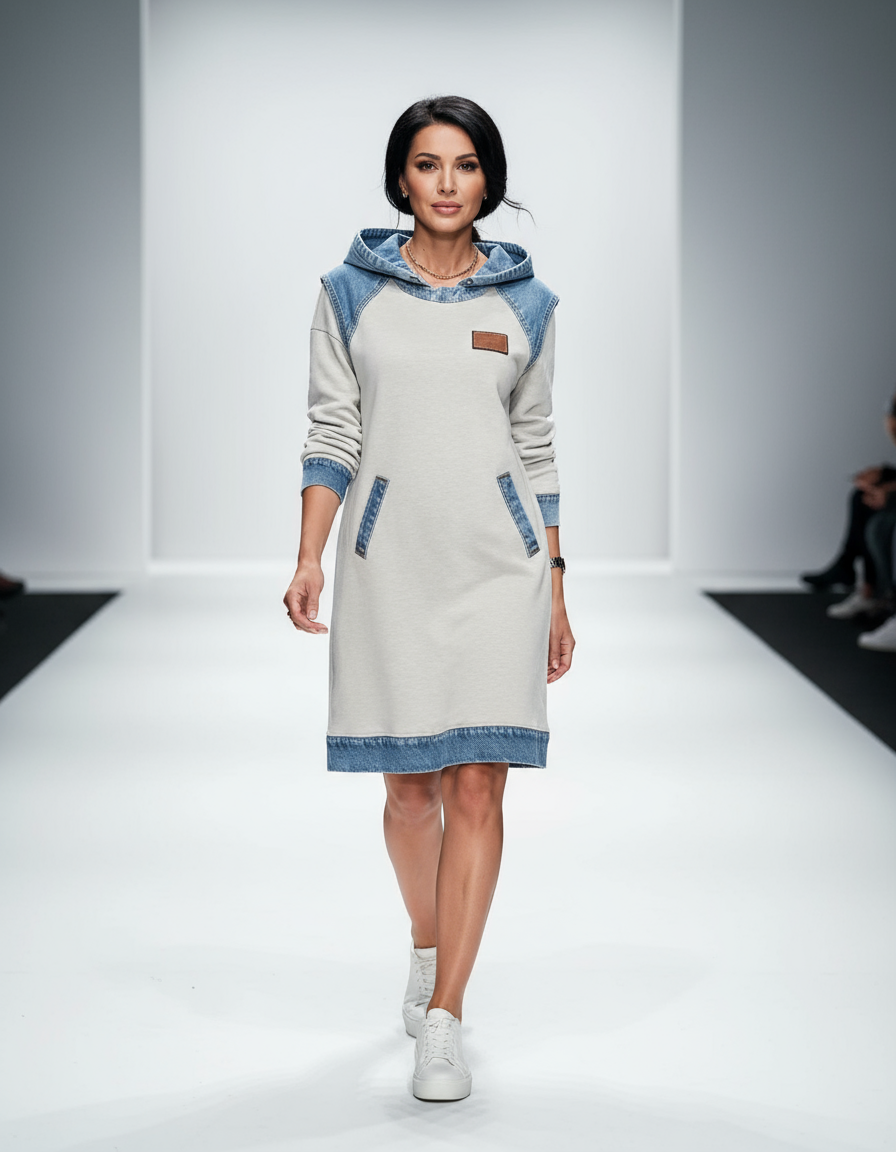 NIVOLA | Vestito in denim con cappuccio