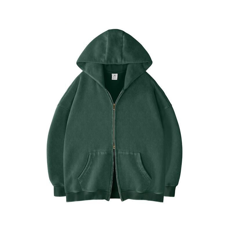 Felpa con cappuccio oversize e zip